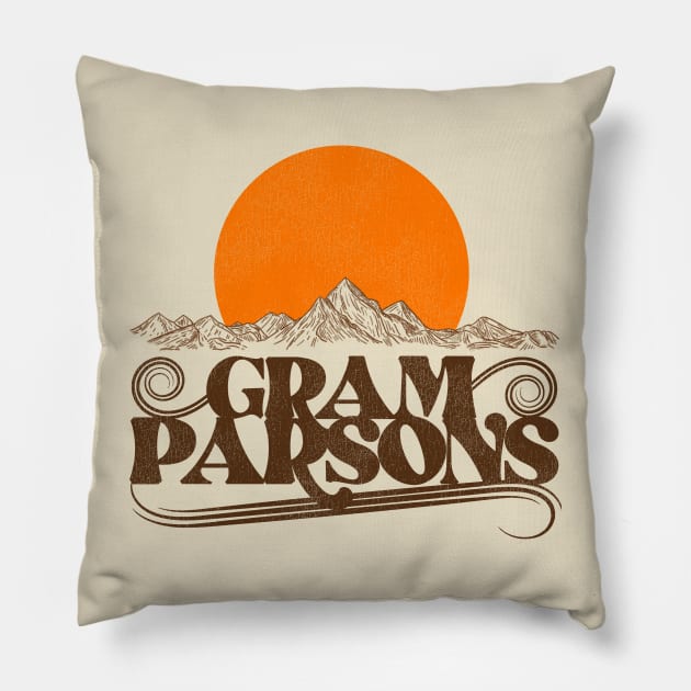 Gram Parsons Rising Sun Pillow by darklordpug