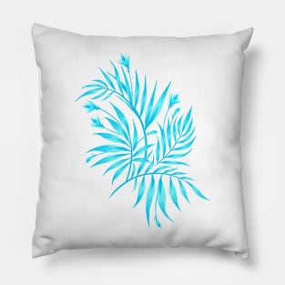 Waikiki Palm - White / Aqua Pillow