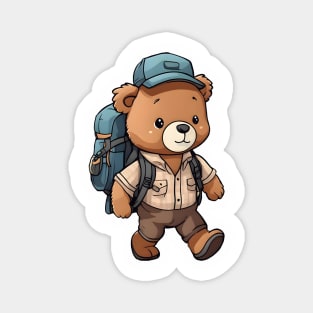 Cute bear hiking kawaii Magnet