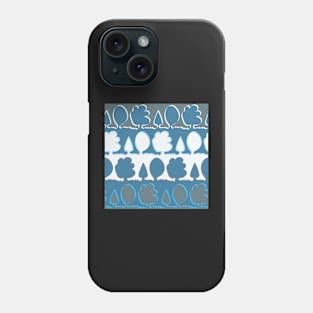 Minimalist Continuous Line Forest in cool grey blue tones Phone Case