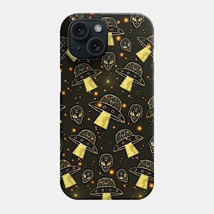 Gold Alien Spaceship Invasion Phone Case