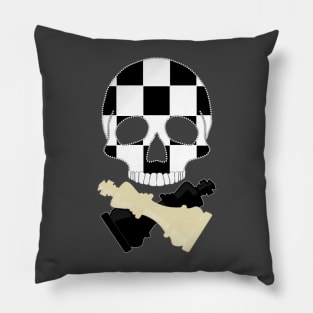 Chessboard Skull Pillow