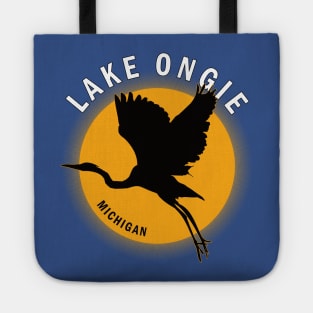 Lake Ongie in Michigan Heron Sunrise Tote