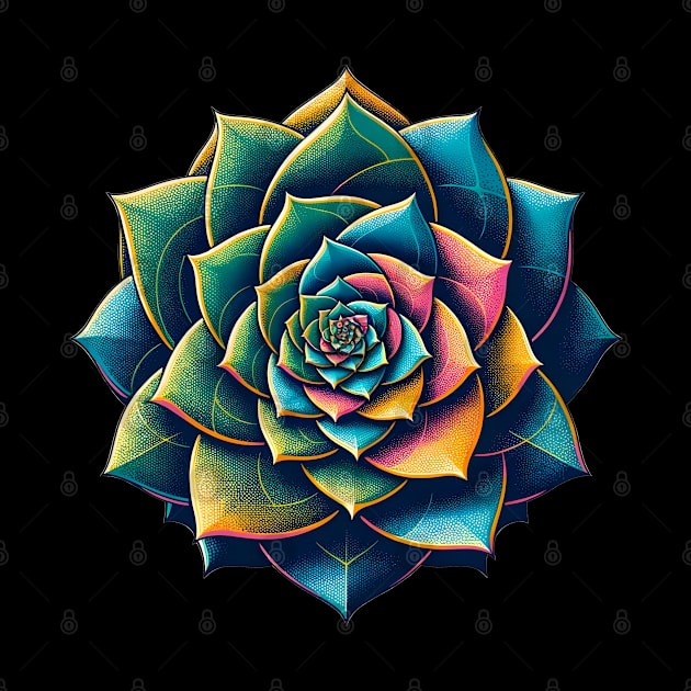 Geometric Growth - Spiral Succulent by The Tee Bizarre