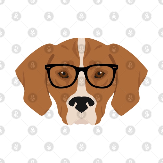 Coonhound With Nerdy Glasses by HobbyAndArt