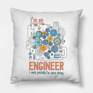 Engineer t-shirt  I work precisely  Engineer t shirt Pillow