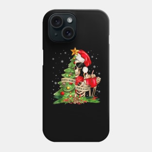 Funny Christmas Sorta Merry Sorta Scary Skeleton Xmas Tree Phone Case