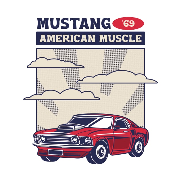 Mustang American Muscle Car by Its Tee Time