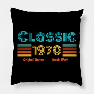 Retro birth year 1970 Pillow