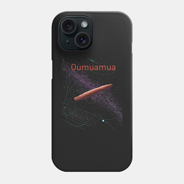 Oumuamua interstellar asteroid/ comet design asteroid day art Phone Case by StephJChild