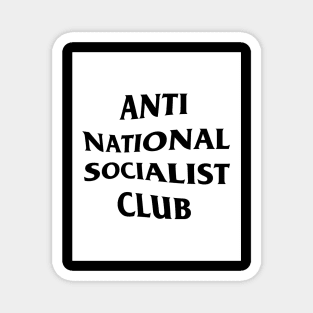 Anti Nazi Club Rectangle (White) Magnet