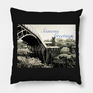 Seasons Greetings Ironbridge and Church Pillow