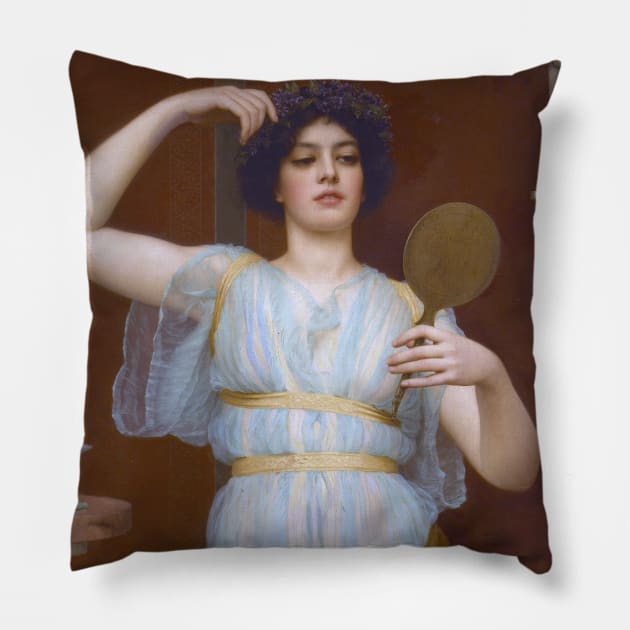 Ione by John William Godward Pillow by Classic Art Stall