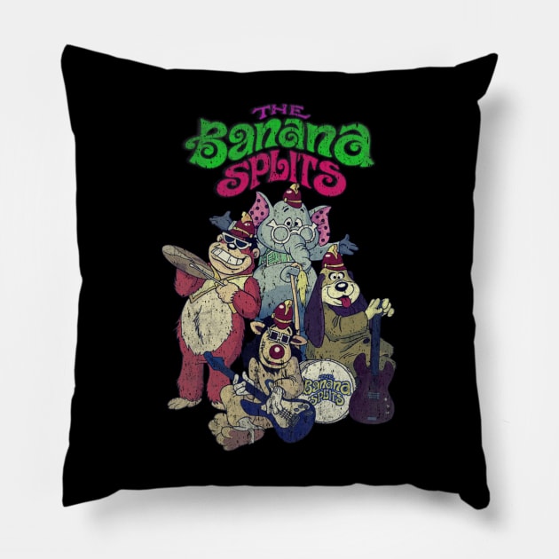 Distressed Vintage Style Banana Splits Pillow by Draw One Last Breath Horror 