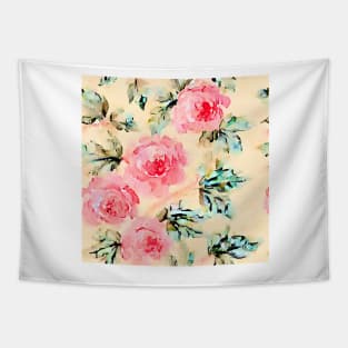 Watercolor shabby chic roses Tapestry