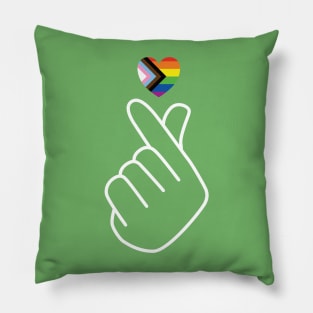 Progress Pride Flag Korean Love Sign Pillow