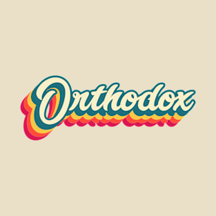 Orthodox Minimal Retro Sunset Aesthetic Typography T-Shirt