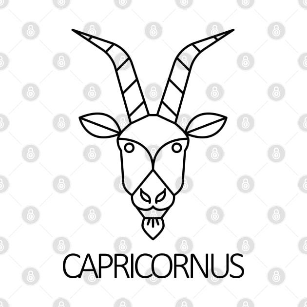 Capricornus Zodiac Sign - Black by SimpleWorksSK