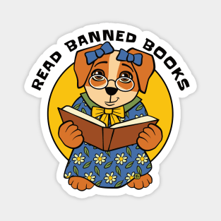 Read Banned Books Dog Magnet