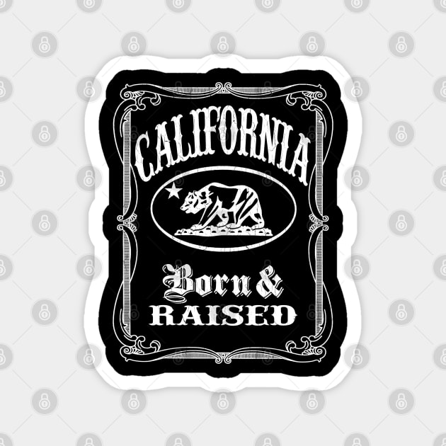 California Born & Raised (distressed vintage look) Magnet by robotface