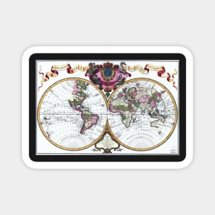 World map wall art 1720 dorm decor mappemonde Art Print Magnet