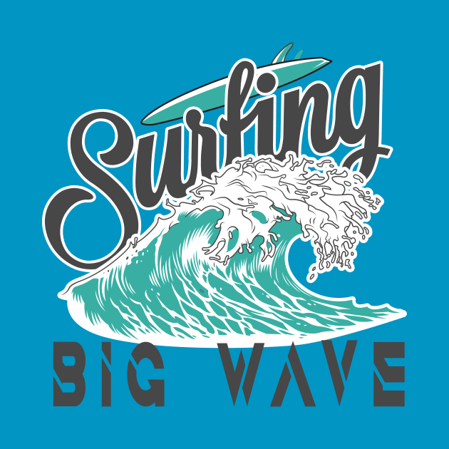 Surf - The Big Wave, Big Wave Surfer, Retro style wave, Vintage wave pattern, great wave, Japan surf culture, kanagawa shonan by wiixyou