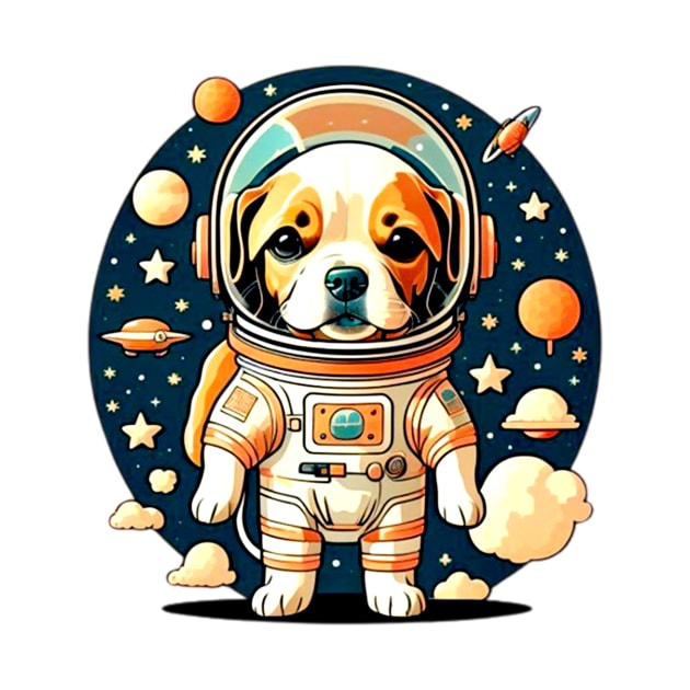 Astronaut Dog at The Space by Sugarori