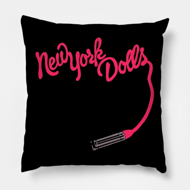NY Dolls Pillow by RisingAboveBedlam