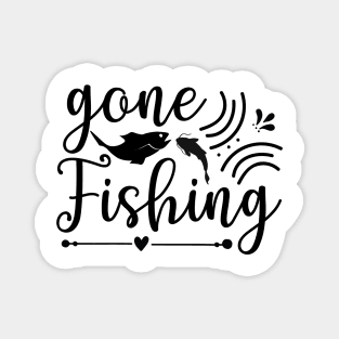 Wishing I Was Fishing - Less Talk More Fishing - Gift For Fishing Lovers, Fisherman - Black And White Simple Font Magnet