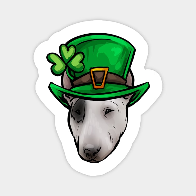 St Patricks Day Bull Terrier Magnet by whyitsme