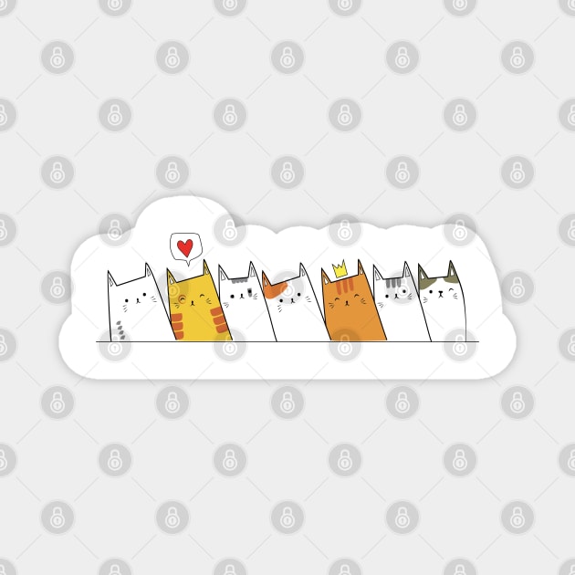 Cute Cats Magnet by Kira-ra