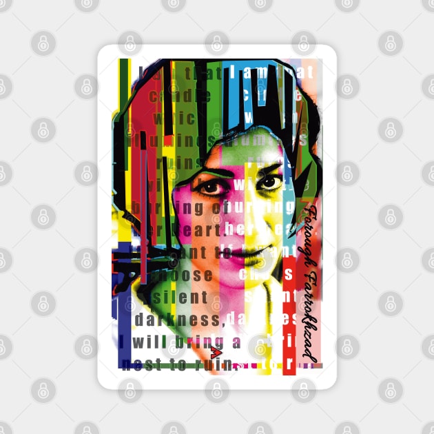 Mysterious Colors of Forough Farrokhzad Magnet by Exile Kings 