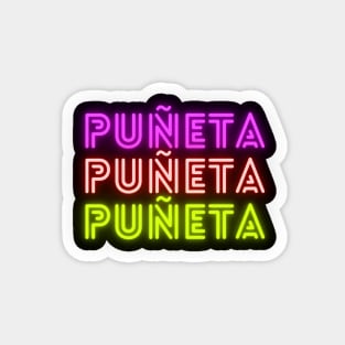 Funny Puerto Rican Neon Puneta Magnet