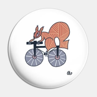 Squirrel on bike Pin