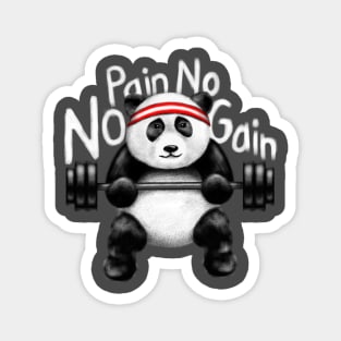 Panda Working Out Magnet