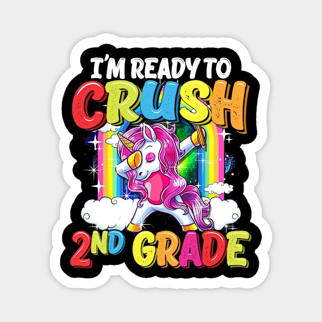 2nd Grade Dabbing Unicorn Back To School Girls Magnet by Fowlerbg