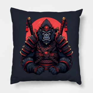 gorilla samurai Pillow