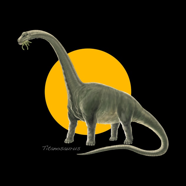 Titanosaurus Cut Out (with Orange Disc) by davidroland