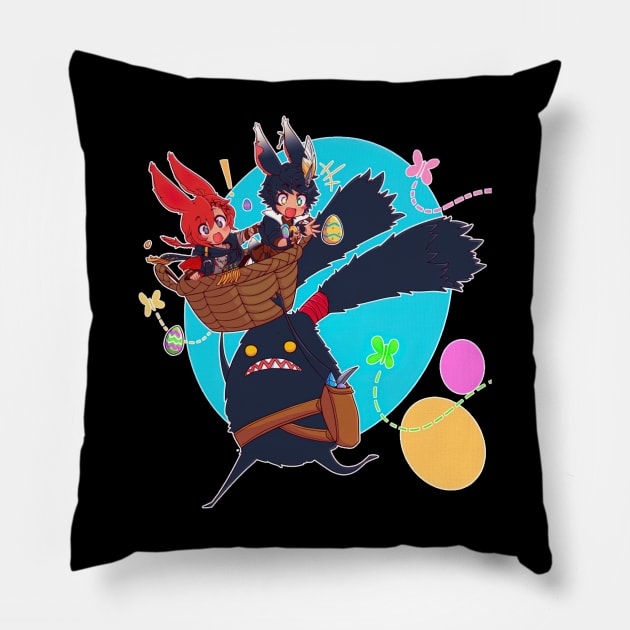 Bunny Day Pillow by CarolIrvine