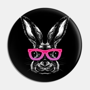 Hipster Bunny Rabbit Face Glasses Vintage Animal Lovers Pin