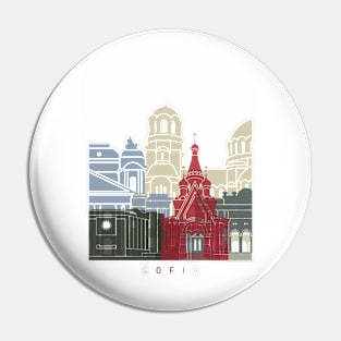 Sofia skyline poster Pin