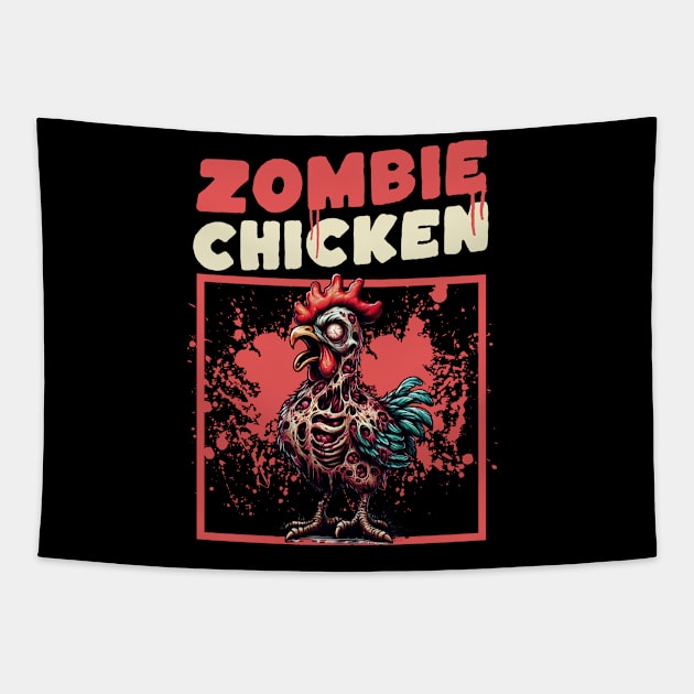 Zombie Chicken funny Tapestry by woormle