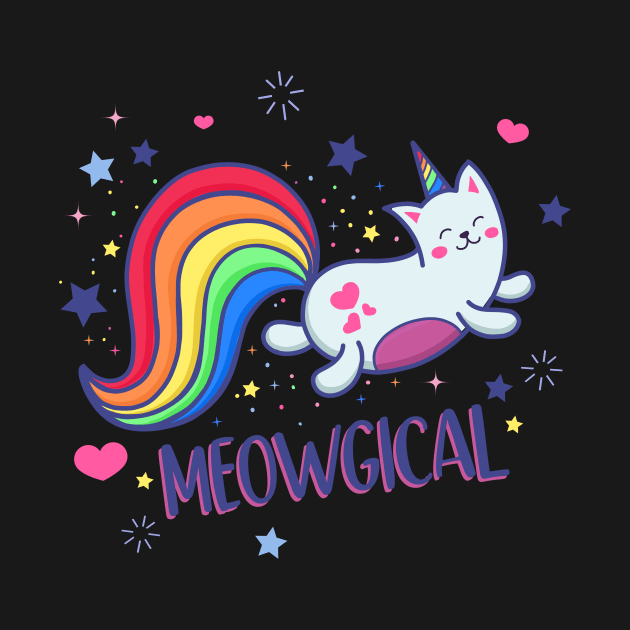 Meowgical Magical Rainbow Kitty Cat Unicorn by LittleBunnySunshine