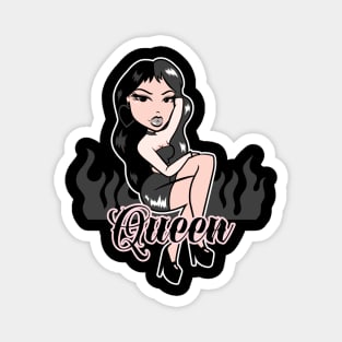 Queen Girl Doll Light Black Magnet