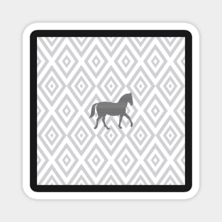 Horse - abstract geometric pattern - gray. Magnet