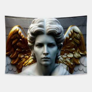 Angel from heaven holy and melancholic statue Tapestry