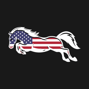 Patriotic Horse Lover, Farmer Gift, Equestrian, Whisperer print T-Shirt