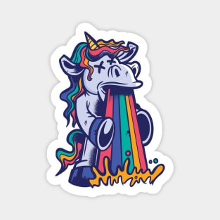 Puking Unicorn | Rainbow Vomit Magnet