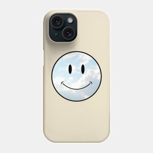 cloud background vintage classic Smiley Face Black Outline Phone Case