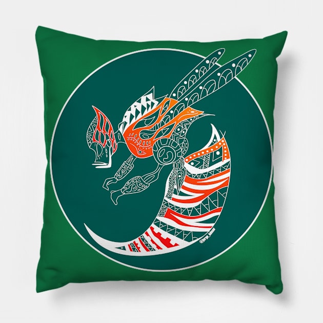 green killer bee ecopop Pillow by jorge_lebeau